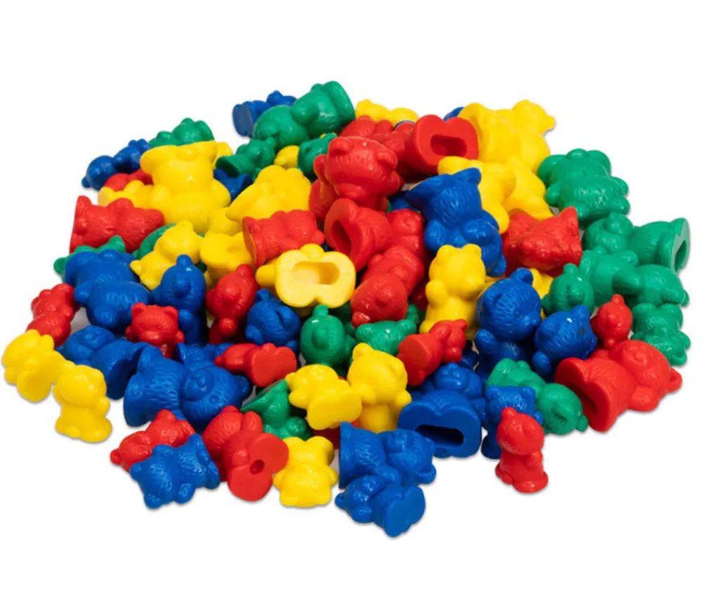 Tout Pour le Jeu 96 Pions multicolores famille ours : 3 tailles