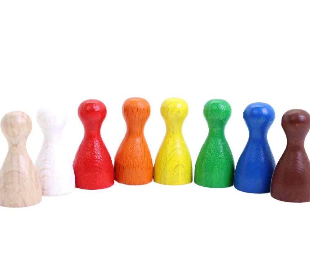 Tout Pour le Jeu 8 Pions multicolores 24x12 mm small en bois lot de 8 couleurs