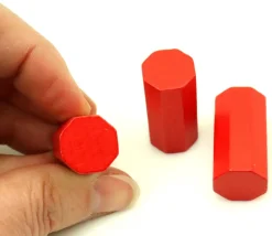 Tout Pour le Jeu 6 Pions octogones 15 x 30 mm en bois pour jeu multicolores