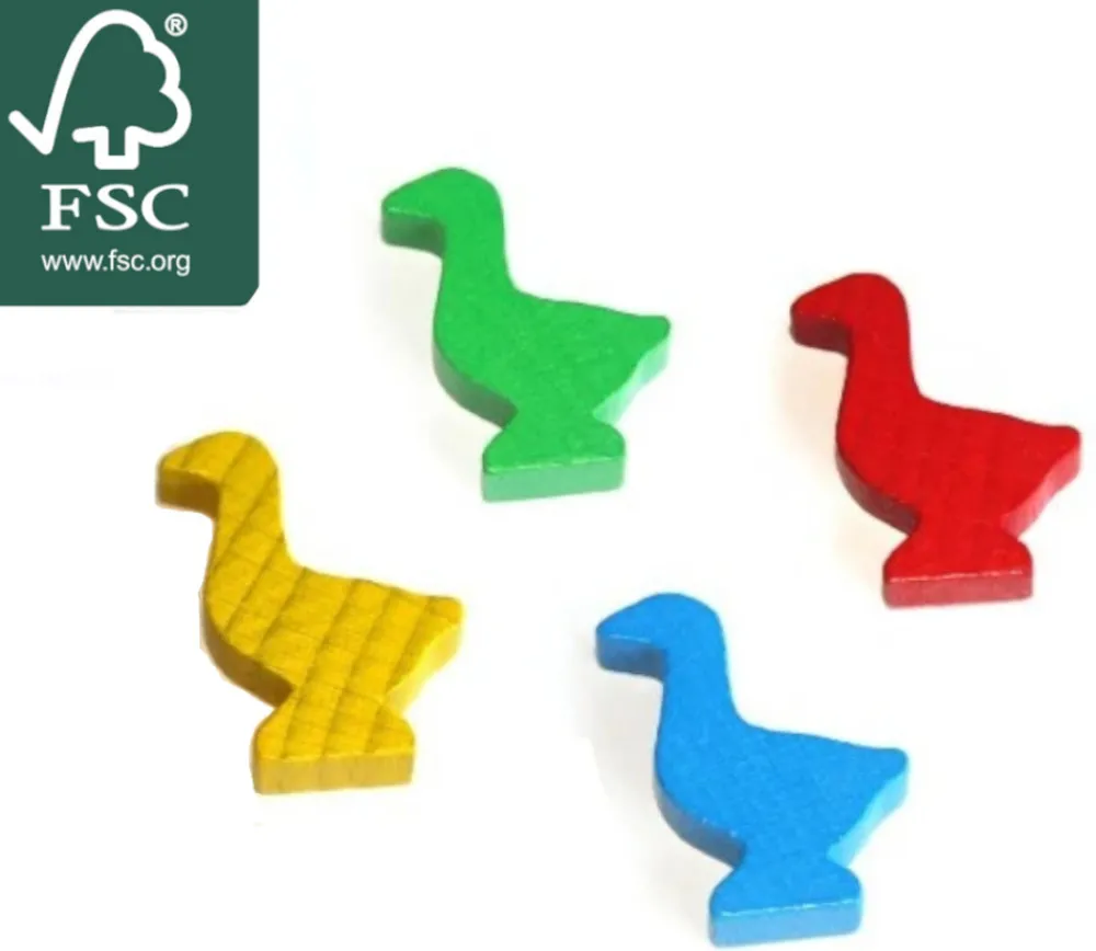 Tout Pour le Jeu 4 pions oie multicolores en bois pour jeu de l'oie 3.5 cm