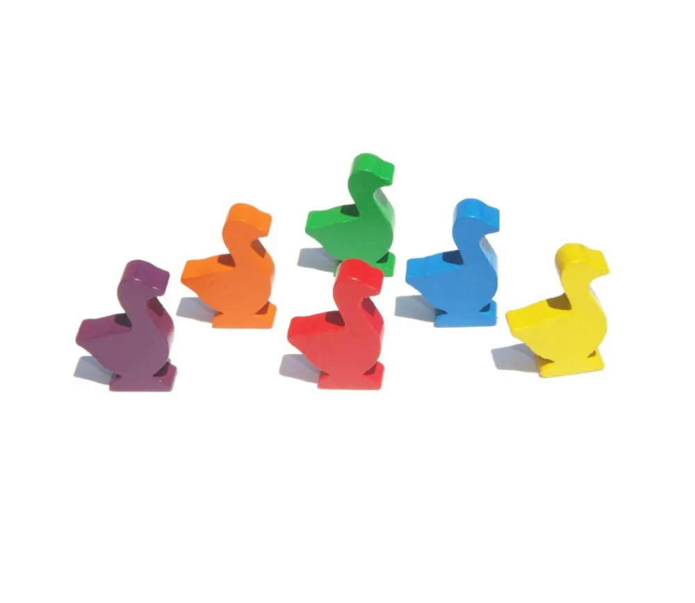 Tout Pour le Jeu 6 pions oie PM en bois multicolores pour jeu de l'oie 3.5 cm