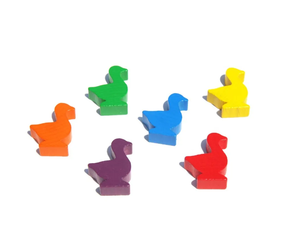 Tout Pour le Jeu 6 pions oie PM en bois multicolores pour jeu de l'oie 3.5 cm