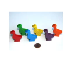 Tout Pour le Jeu 6 pions oie PM en bois multicolores pour jeu de l'oie 3.5 cm