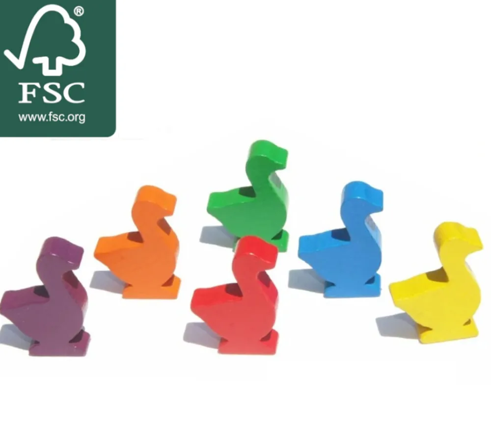 Tout Pour le Jeu 6 pions oie PM en bois multicolores pour jeu de l'oie 3.5 cm