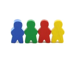 Tout Pour le Jeu 4 Pions personnage en bois bonhomme meeple lot de 4 pions garçons multicolores