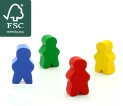 Tout Pour le Jeu 4 Pions personnage en bois bonhomme meeple lot de 4 pions garçons multicolores