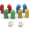 Tout Pour le Jeu 8 pions petits chevaux dada bois 4.5 cm + 2 dés