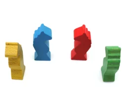 Tout Pour le Jeu 8 pions petits chevaux dada bois 4.5 cm + 2 dés
