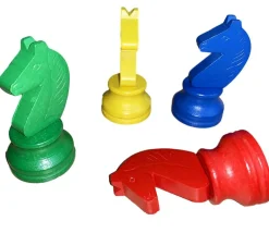 Tout Pour le Jeu 4 pions petits chevaux en bois pour jeu Dada