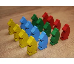 Tout Pour le Jeu 16 pions petits chevaux en bois fabrication française