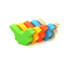 Tout Pour le Jeu 5 Pions poules multicolores en bois 30 x 19 x 8 mm