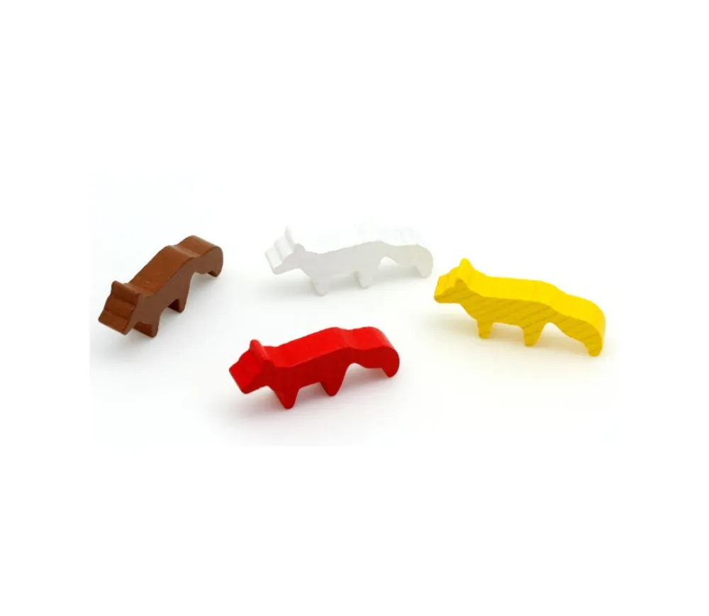 Tout Pour le Jeu 4 Pions renards en bois 45 x 20 x 8 mm
