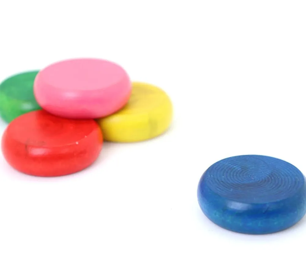 Tout Pour le Jeu 5 pions ronds épais en buis 3,2 cm- crokinoles colorés