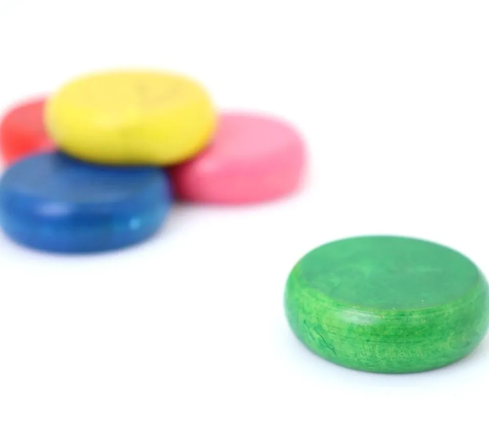 Tout Pour le Jeu 5 pions ronds épais en buis 3,2 cm- crokinoles colorés