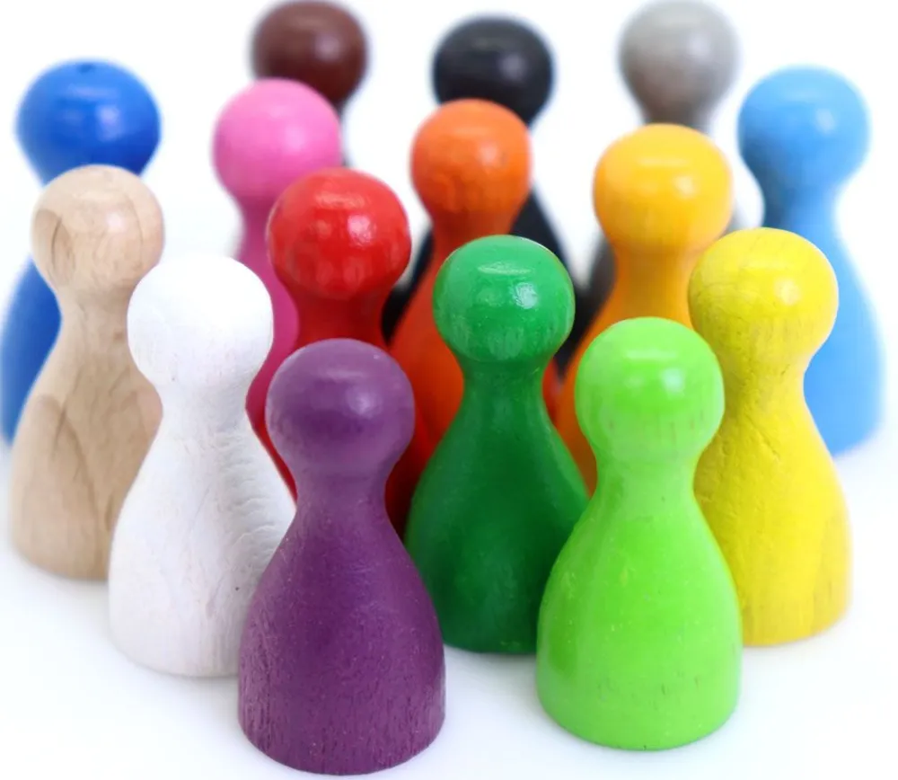Tout Pour le Jeu 15 Pions Small multicolores en bois pour jeux (15 couleurs)