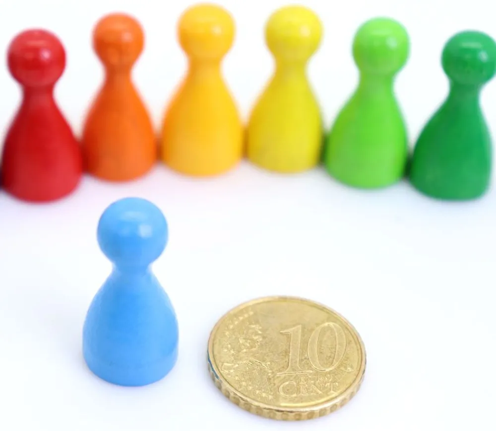 Tout Pour le Jeu 15 Pions Small multicolores en bois pour jeux (15 couleurs)