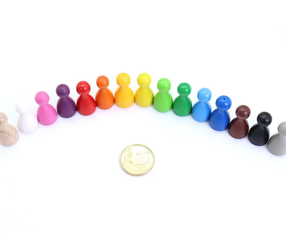 Tout Pour le Jeu 15 Pions Small multicolores en bois pour jeux (15 couleurs)