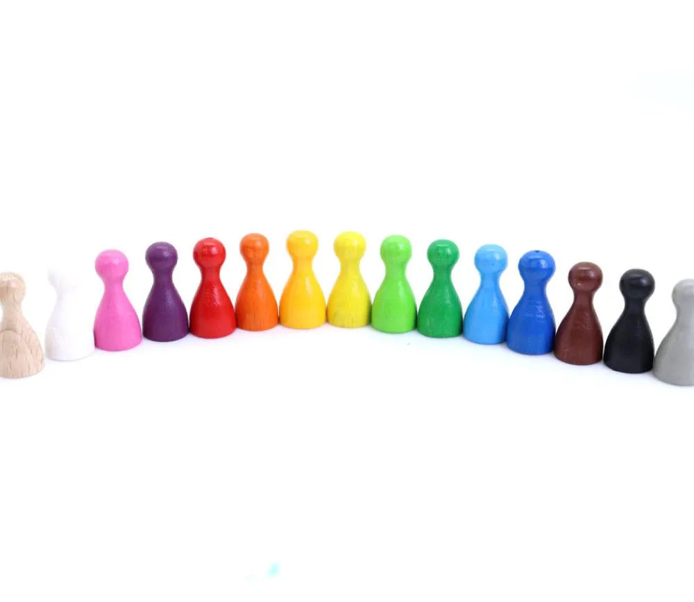 Tout Pour le Jeu 15 Pions Small multicolores en bois pour jeux (15 couleurs)