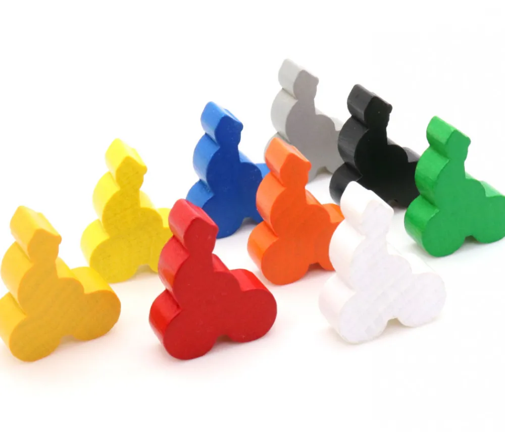 Tout Pour le Jeu 9 Pions vélo - Lot de 9 Cyclistes en bois 22x29x8 mm