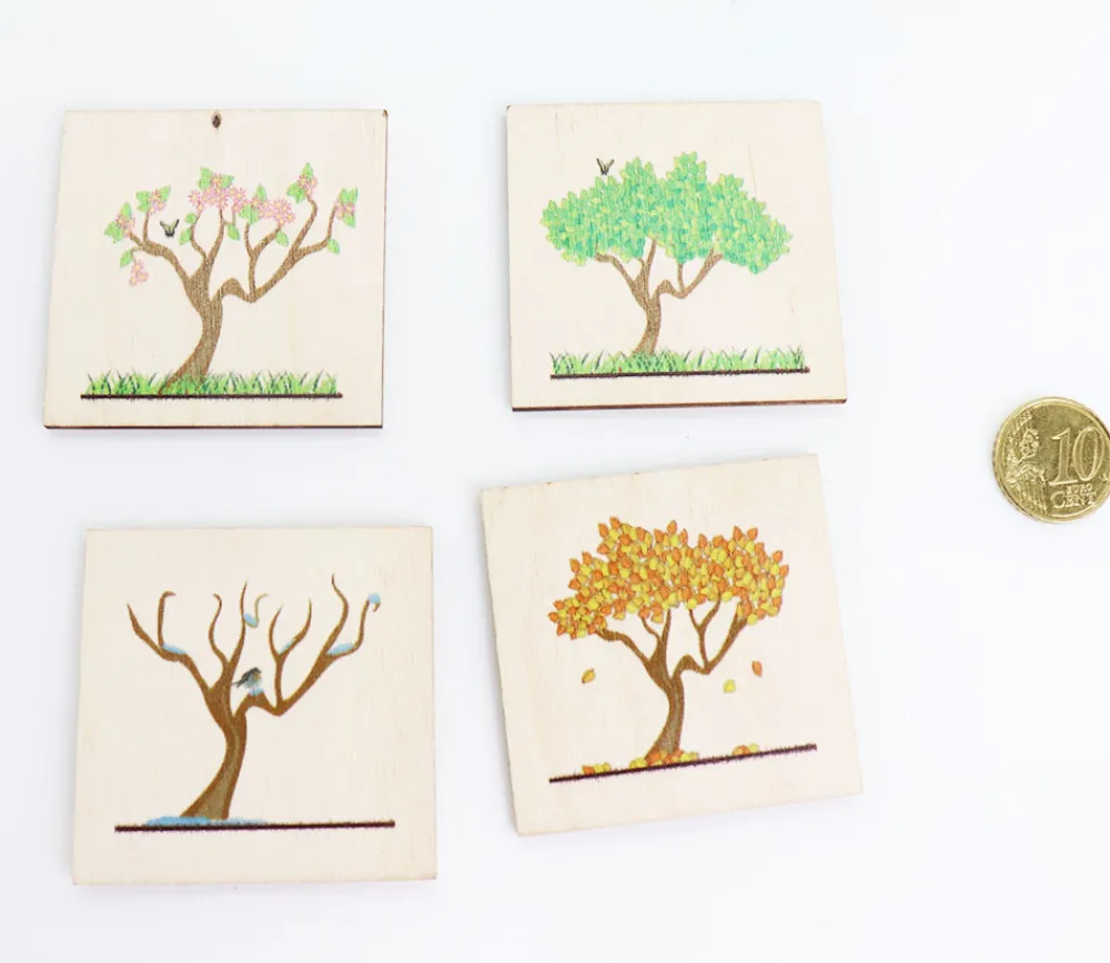 Tout Pour le Jeu 4 plaquettes bois 5 cm : les 4 saisons