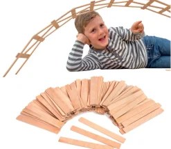 Tout Pour le Jeu 99 plaquettes en bois naturel 18 cm grands batonnets construction jeux