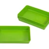 Tout Pour le Jeu 5 plateaux verts Bioplastique barquettes 12 x 18 x 2.5 cm PM