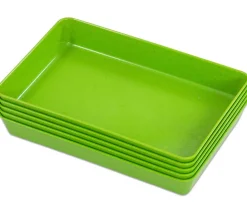 Tout Pour le Jeu 5 plateaux verts Bioplastique barquettes 12 x 18 x 2.5 cm PM