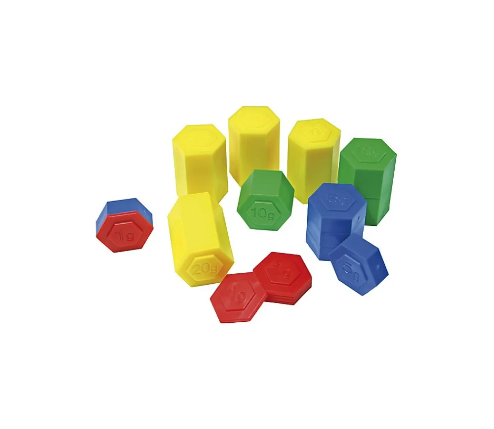 Tout Pour le Jeu 54 Poids empilables 3 cm de diamètre en plastique pour balance.
