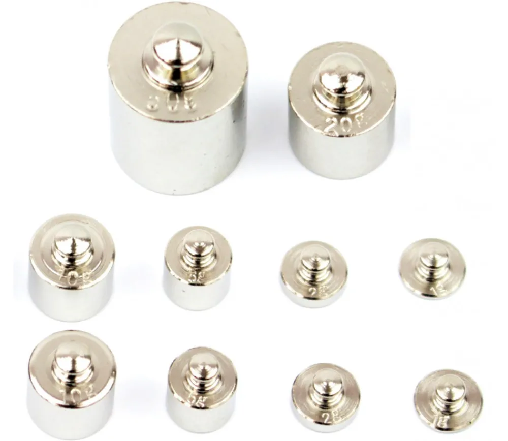 Tout Pour le Jeu 10 Poids empilables métal 1 g à 50 g pour balance