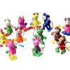 Tout Pour le Jeu 12 Porte-clés animaux bois colorés