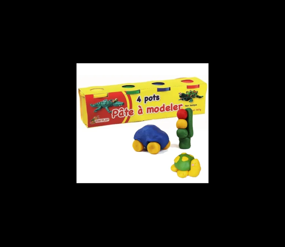 Tout Pour le Jeu 4 pots de Pâte à modeler colorée