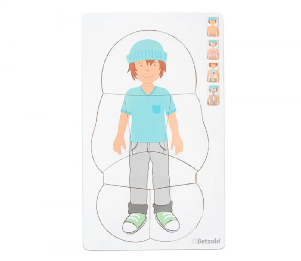 Enfant Tout Pour le Jeu 4 puzzles à étage - anatomie garçon de 28 pièces