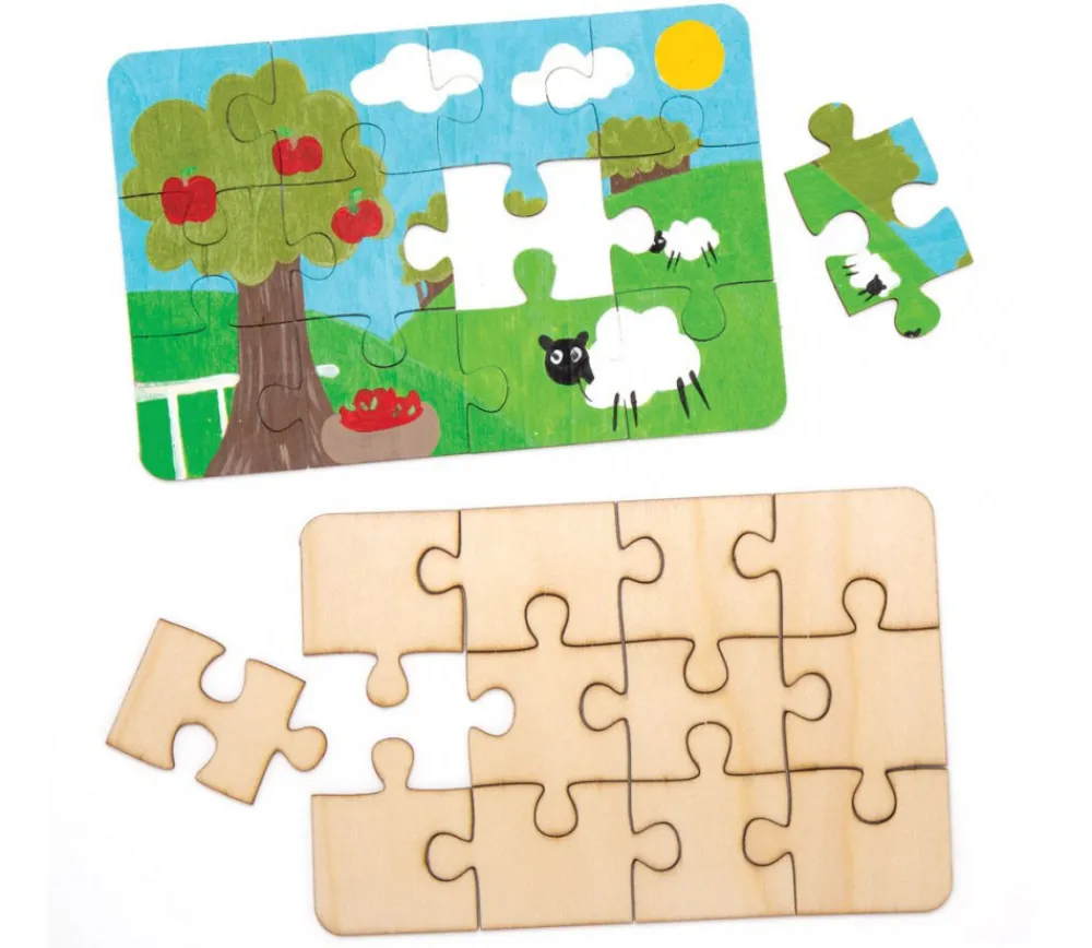 Tout Pour le Jeu 8 Puzzles bois 12 pièces à personnaliser rectangle 18 x 12 cm