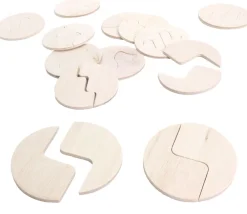 Tout Pour le Jeu 24 Puzzles bois de 2 demi-formes à assembler