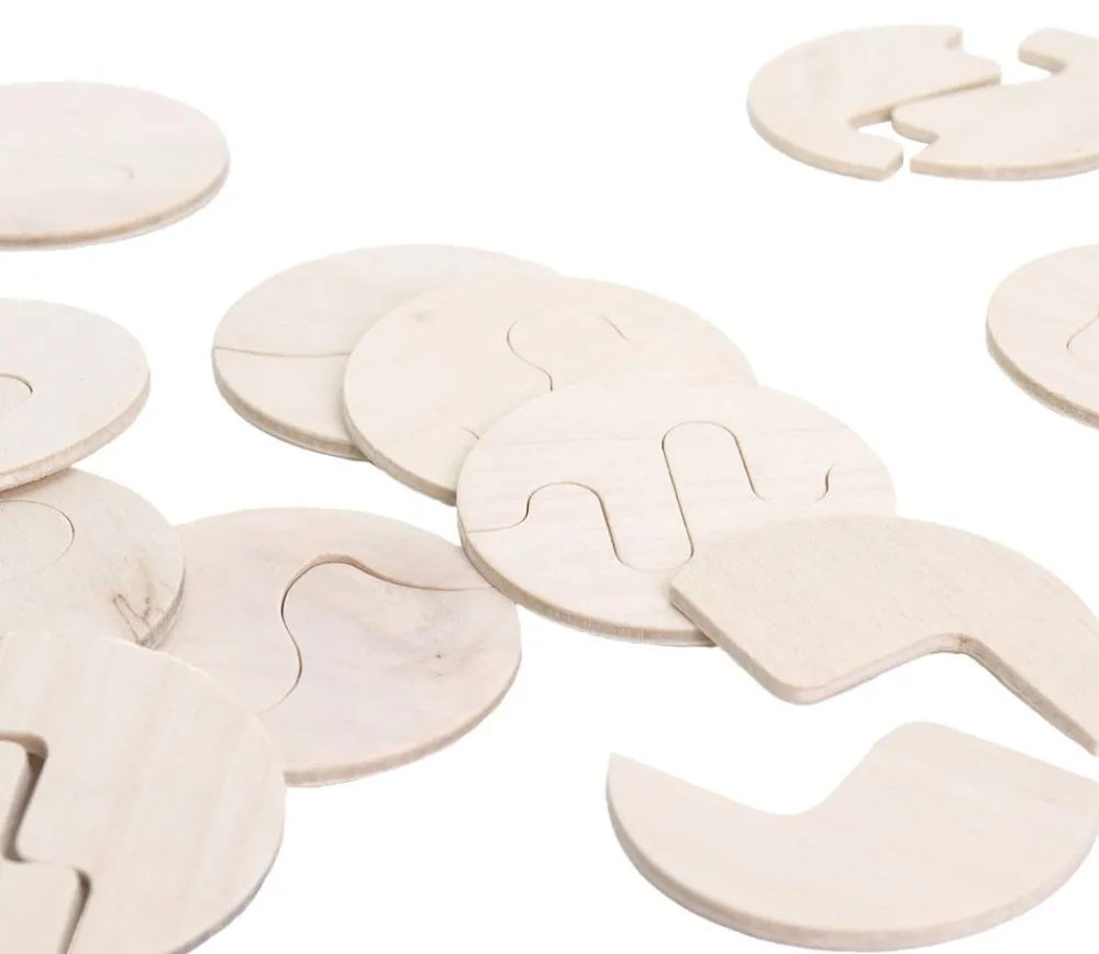 Tout Pour le Jeu 24 Puzzles bois de 2 demi-formes à assembler