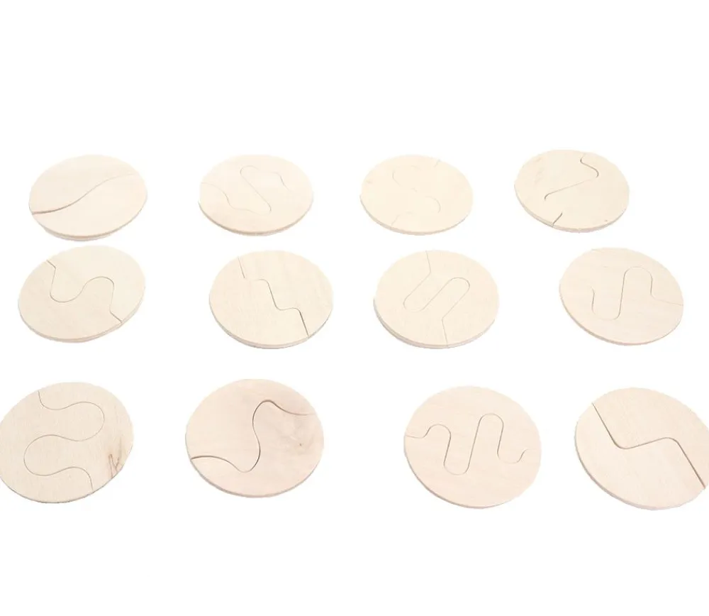 Tout Pour le Jeu 24 Puzzles bois de 2 demi-formes à assembler