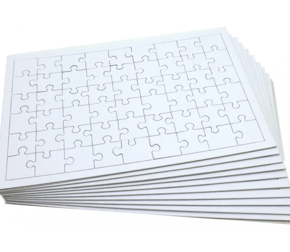 Tout Pour le Jeu 10 Puzzles carton blanc 54 pièces à personnaliser 24 x 16 cm