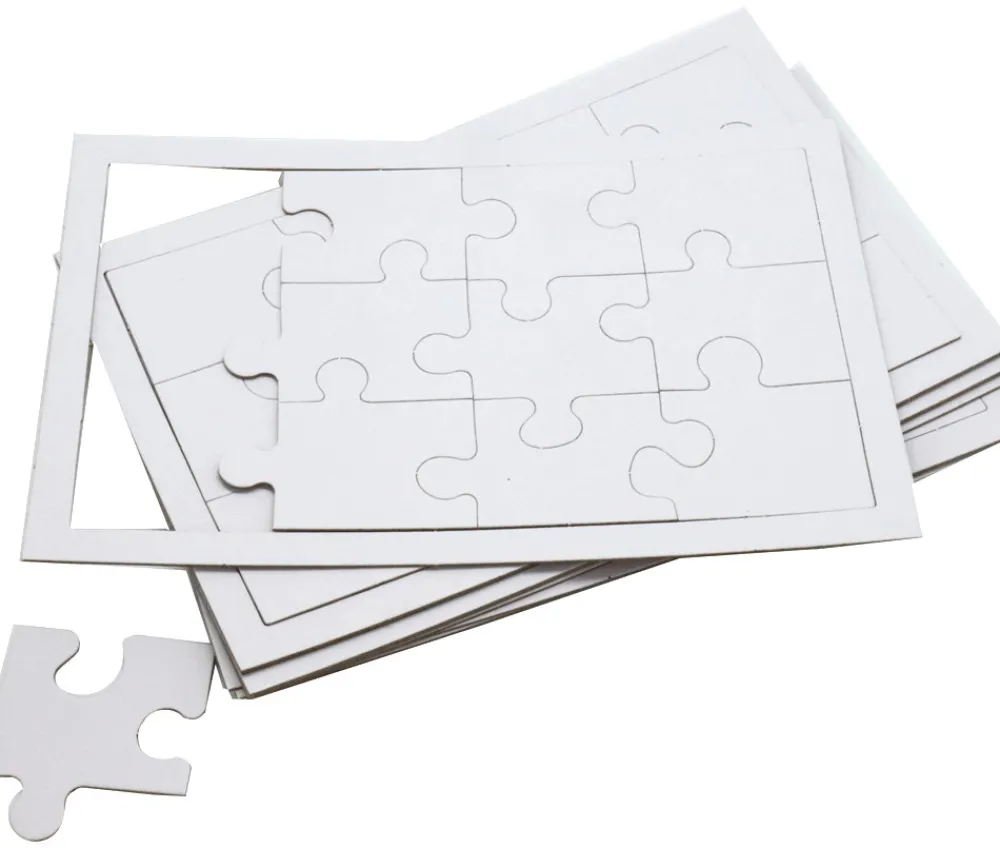 Tout Pour le Jeu 10 Puzzles carton blanc 12 pièces à personnaliser 22 x 14 cm