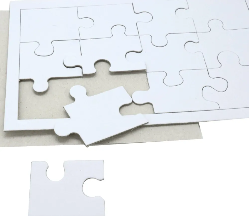 Tout Pour le Jeu 10 Puzzles carton blanc 12 pièces à personnaliser 22 x 14 cm