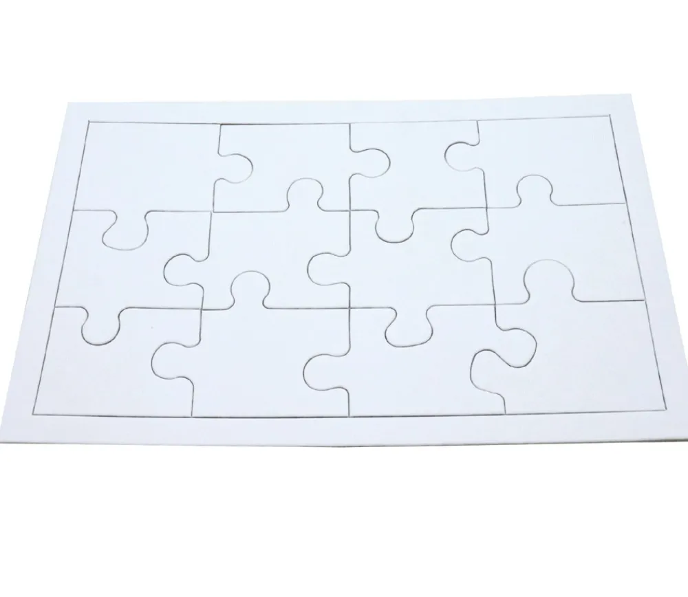 Tout Pour le Jeu 10 Puzzles carton blanc 12 pièces à personnaliser 22 x 14 cm