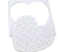 Tout Pour le Jeu 10 Puzzles cœur carton blanc 40 pièces à personnaliser 16 x 16 cm