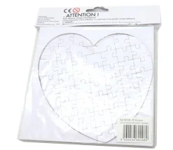 Tout Pour le Jeu 10 Puzzles cœur carton blanc 40 pièces à personnaliser 16 x 16 cm