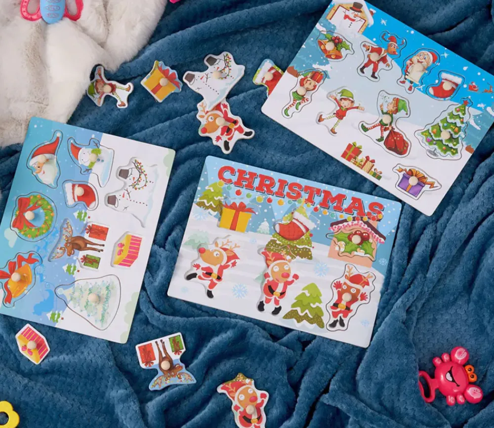 Enfant Tout Pour le Jeu 3 puzzles en bois de Noël pour enfant