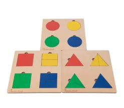 Tout Pour le Jeu 3 Puzzles fractions et portions en bois