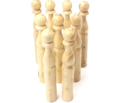 Enfant Tout Pour le Jeu 9 quilles bois verni 14 cm + boule - Fabrication française
