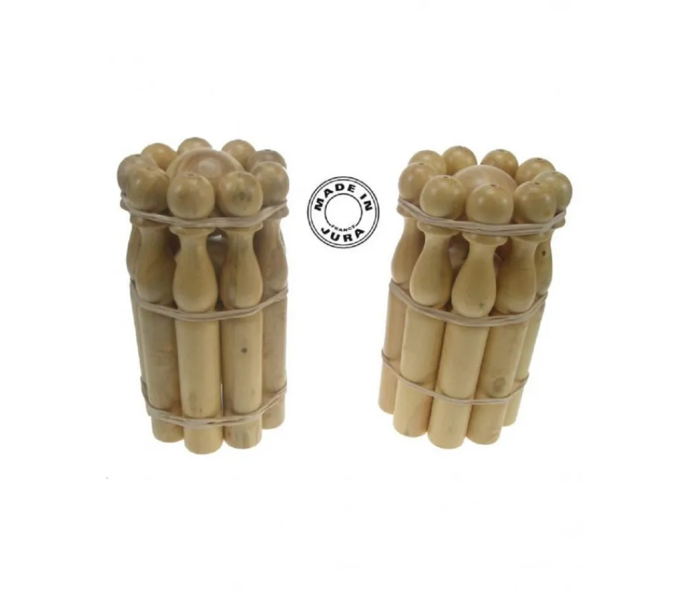 Enfant Tout Pour le Jeu 9 quilles bois verni 14 cm + boule - Fabrication française