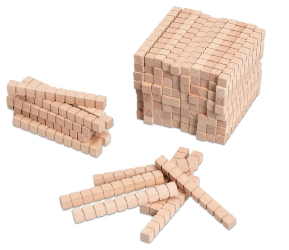 Tout Pour le Jeu 100 réglettes 10 x 1 x 1 cm - Barres Dizaines Base 10 bois naturel -
