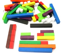 Tout Pour le Jeu 74 réglettes bois cuisenaire 1 à 10 cm - bâtonnets comptage math
