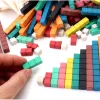 Tout Pour le Jeu 126 réglettes bois cuisenaire avec graduation 1 à 10 - bâtonnets comptage math