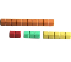 Tout Pour le Jeu 126 réglettes bois cuisenaire avec graduation 1 à 10 - bâtonnets comptage math